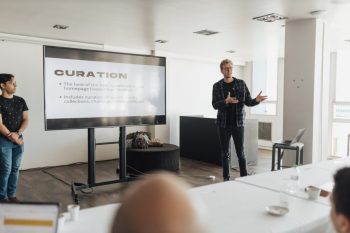 Oral presentation in front of an audience.